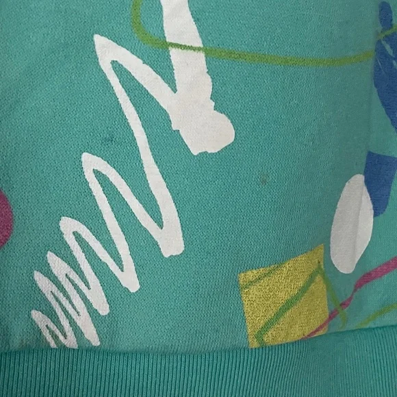 Fifth Sun Colorful Geometric Abstract Art 90s Inspired Retro Print Sweatshirt - Picture 10 of 11